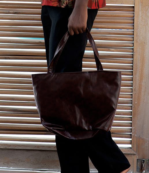 Brown leather bag